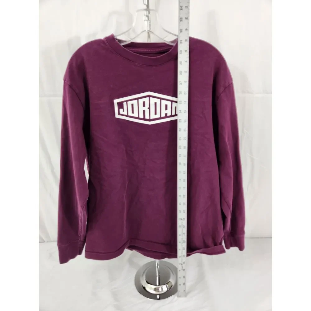 Jordan Brand Boys Long Sleeve T-Shirt Burgundy Maroon Graphic‎ DC9779-610 Large
